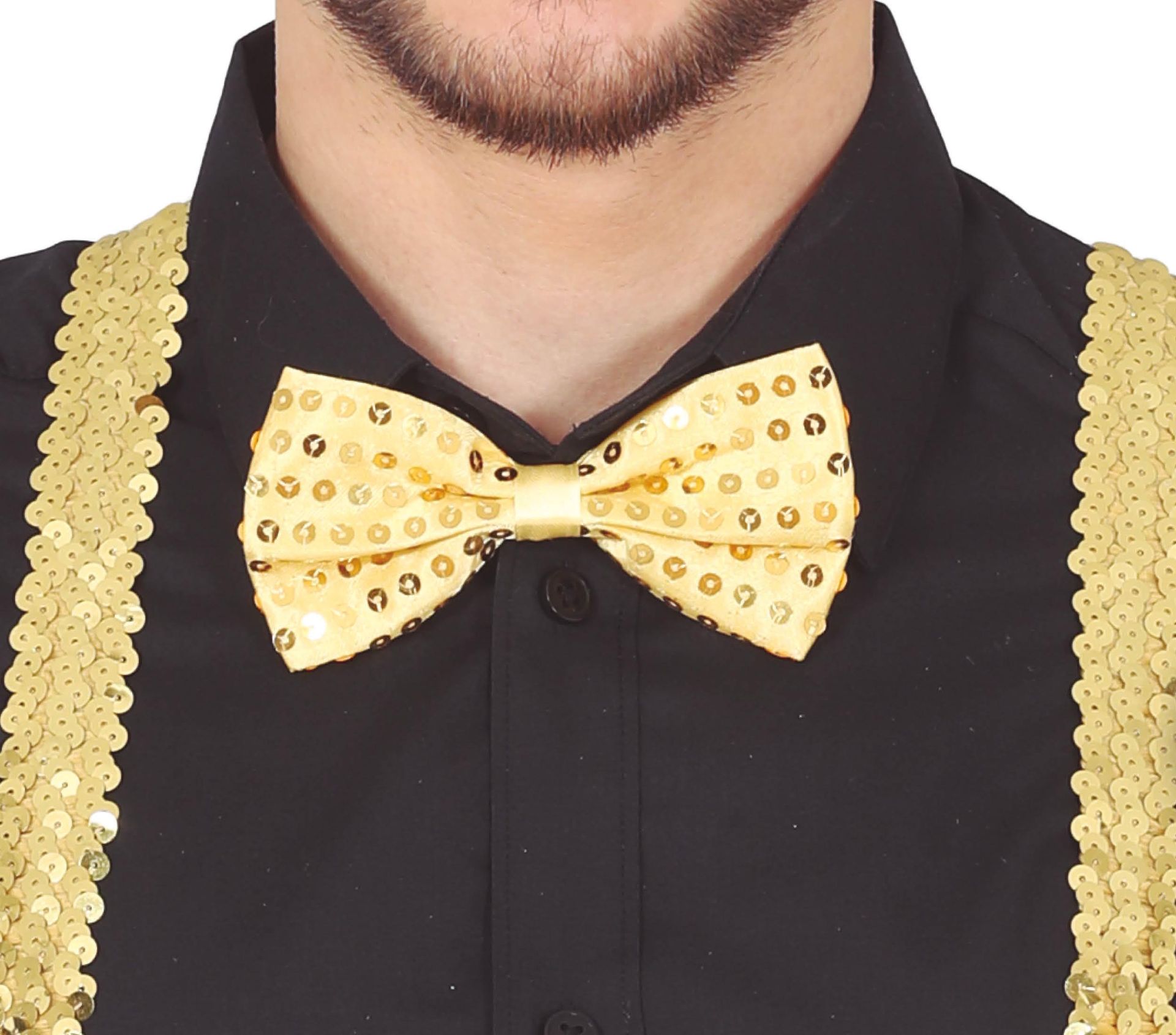 Gouden Vlinderdas met Pailletten