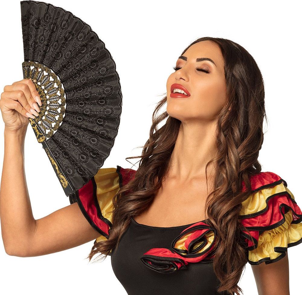 Granada Kanten Handwaaier Zwart