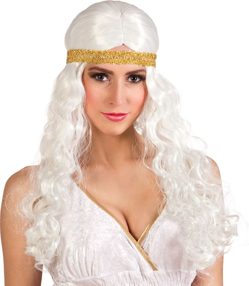 Griekse godin pruik met haarband