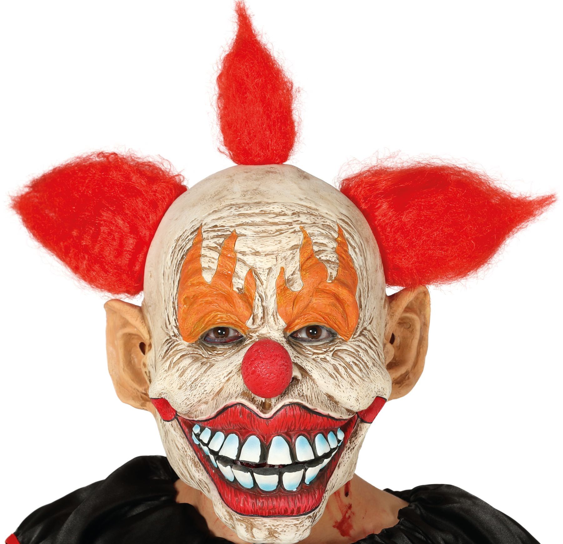 Griezelig clownsmasker met haar