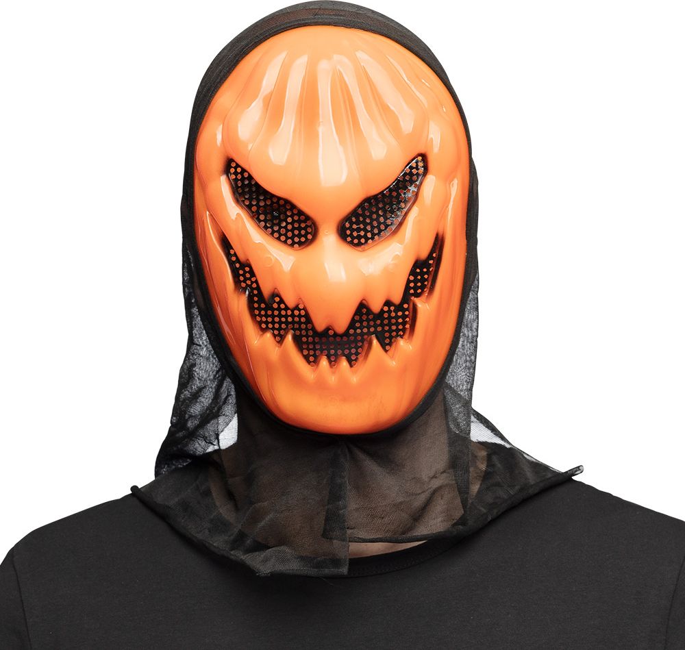 Griezelig Oranje Pompoen Gezichtsmasker Halloween