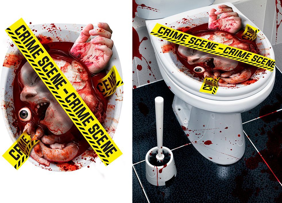 Griezelige Halloween Toiletsticker