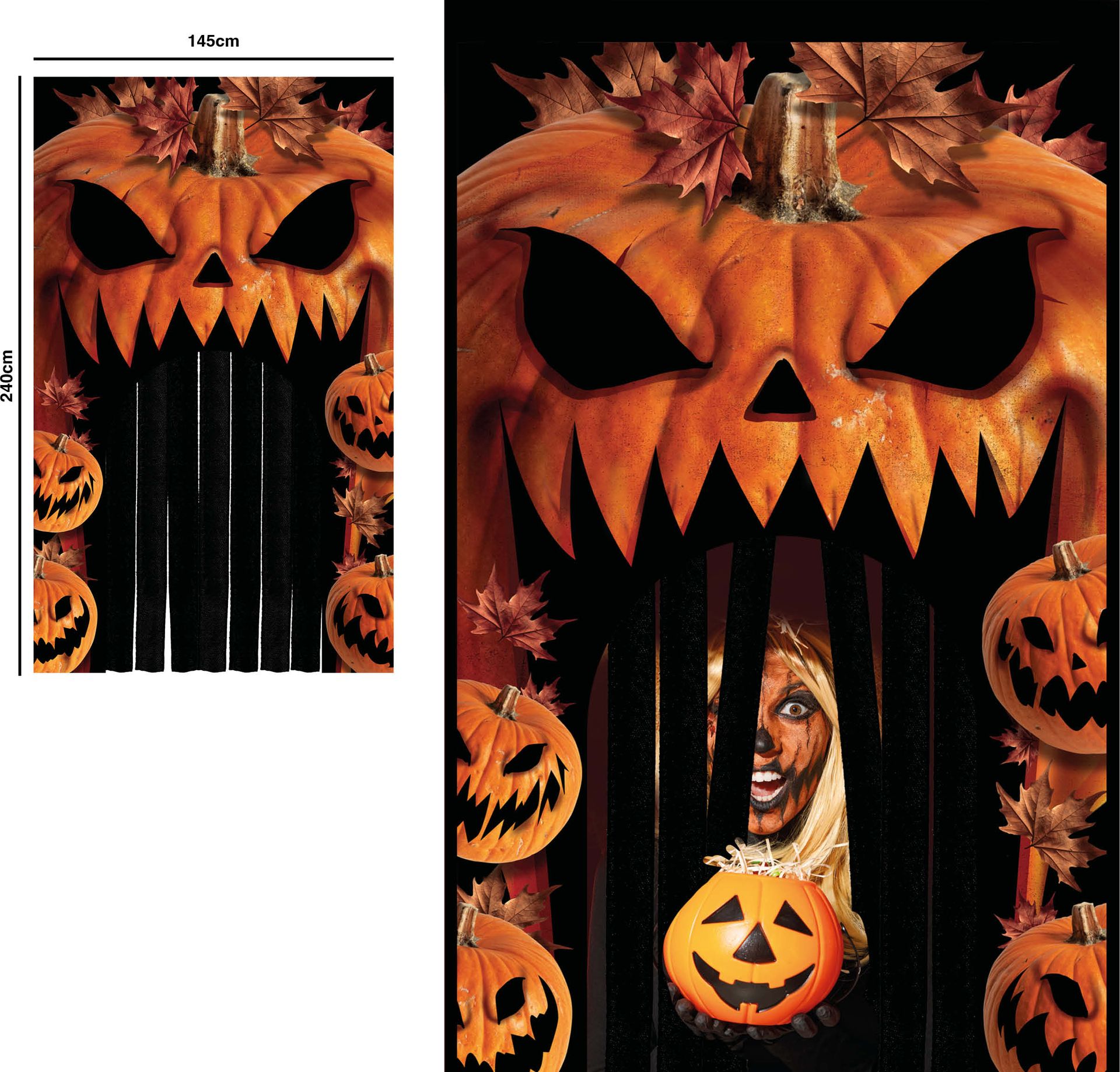Griezelige Pompoen Deurgordijn