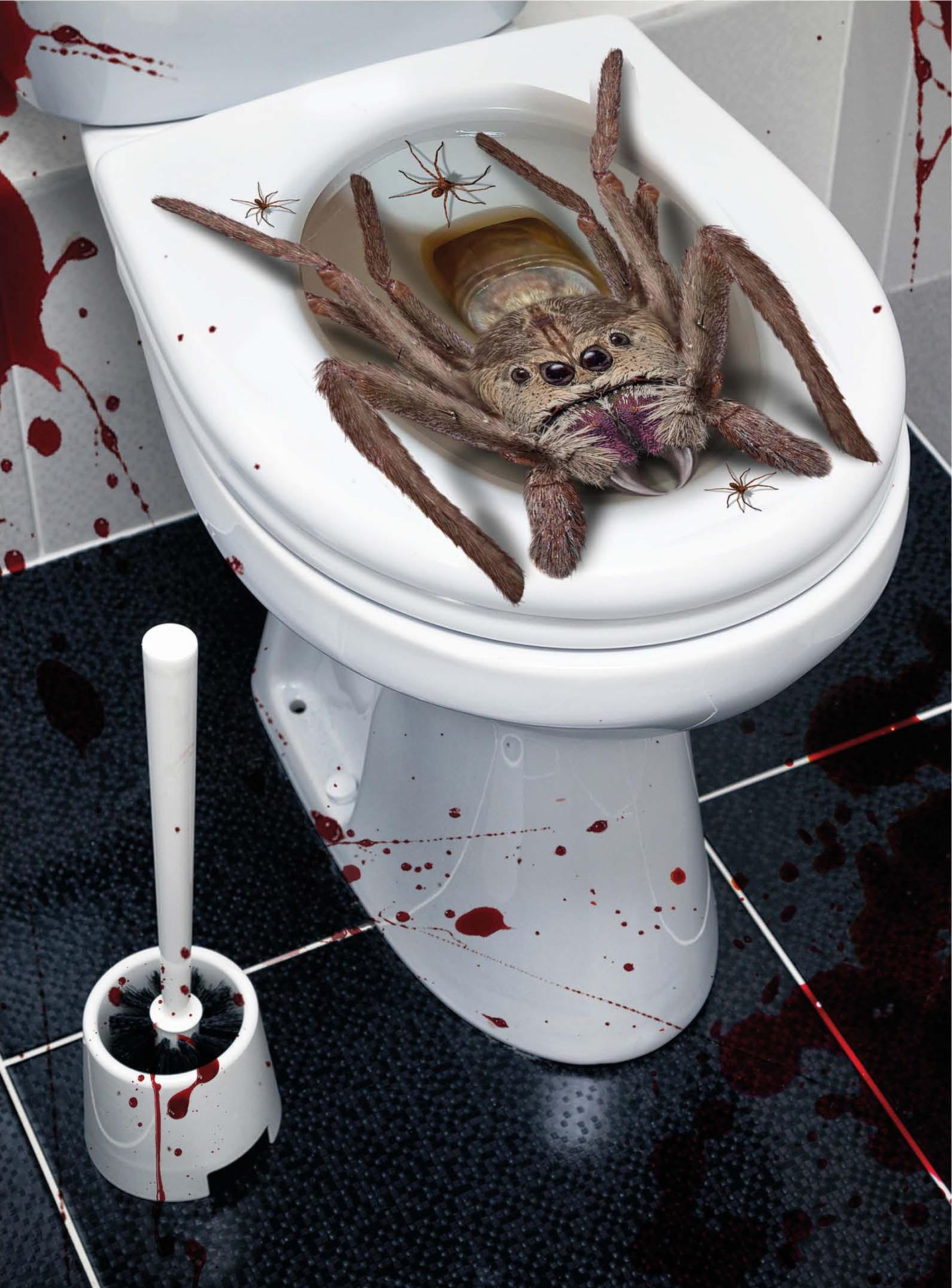 Griezelige Vogelspin Toilet Decoratie