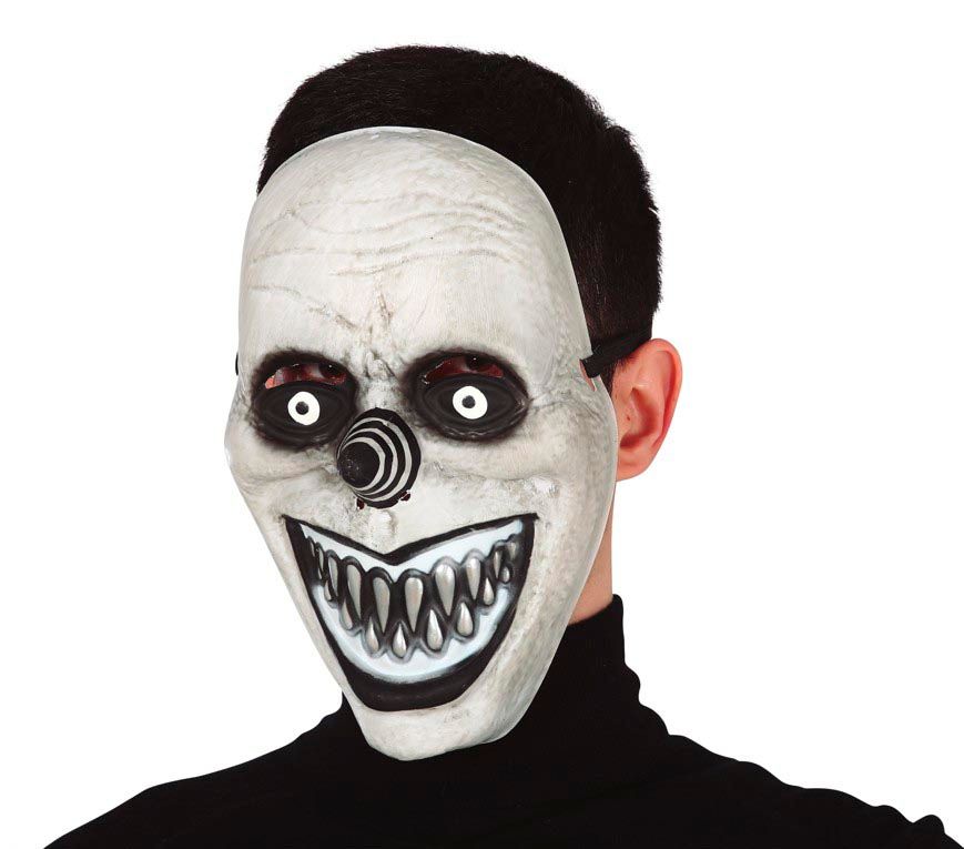 Grijs Creepy Clown Masker Halloween