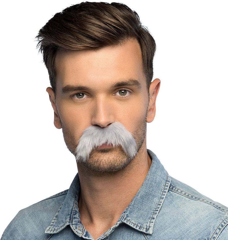 Grijze Biker Snor Heren