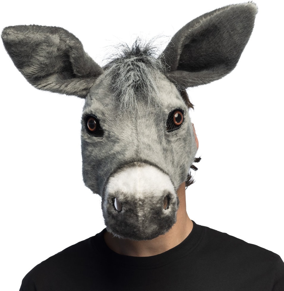 Grijze Ezel Dierenmasker Volwassenen