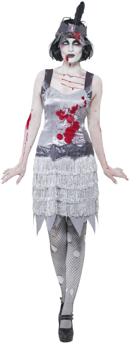 Grijze Flapper Zombie Jurkje