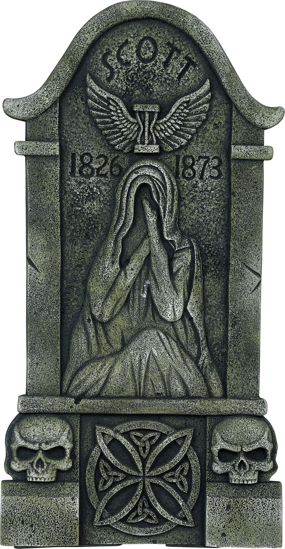 Grijze Grafsteen met Spook 90cm Halloween Decoratie