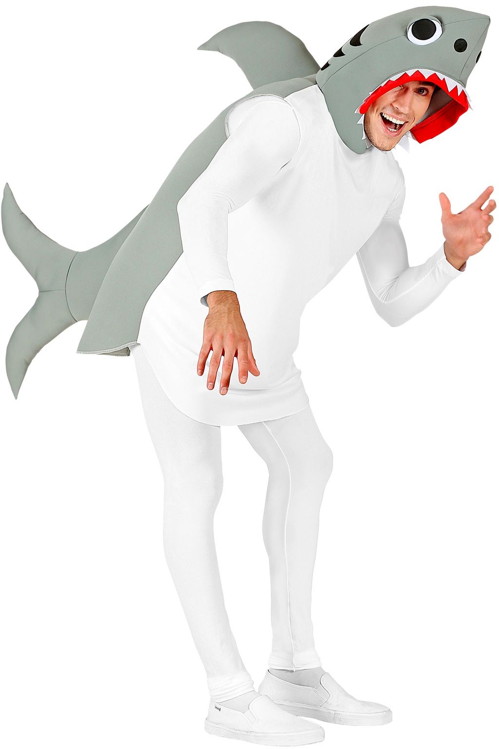 Grijze haai op de rug kostuum