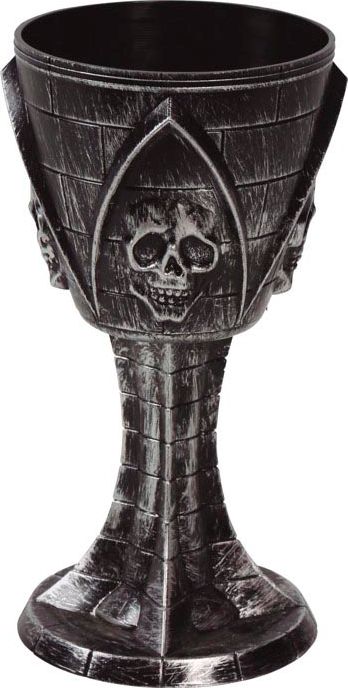 Grijze Halloween Kelk met Skull 19cm