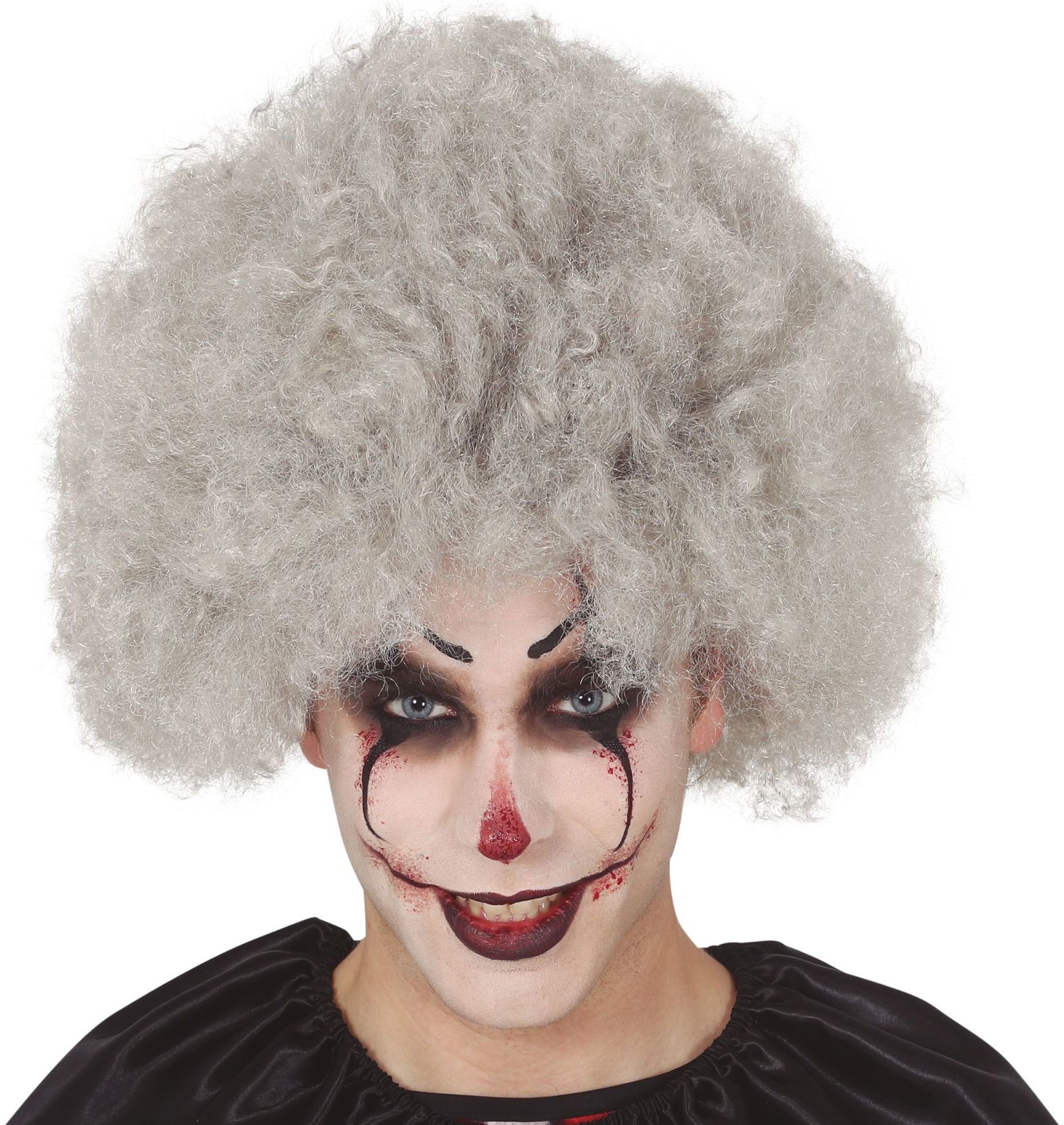 Grijze Killerclown Pruik Kind
