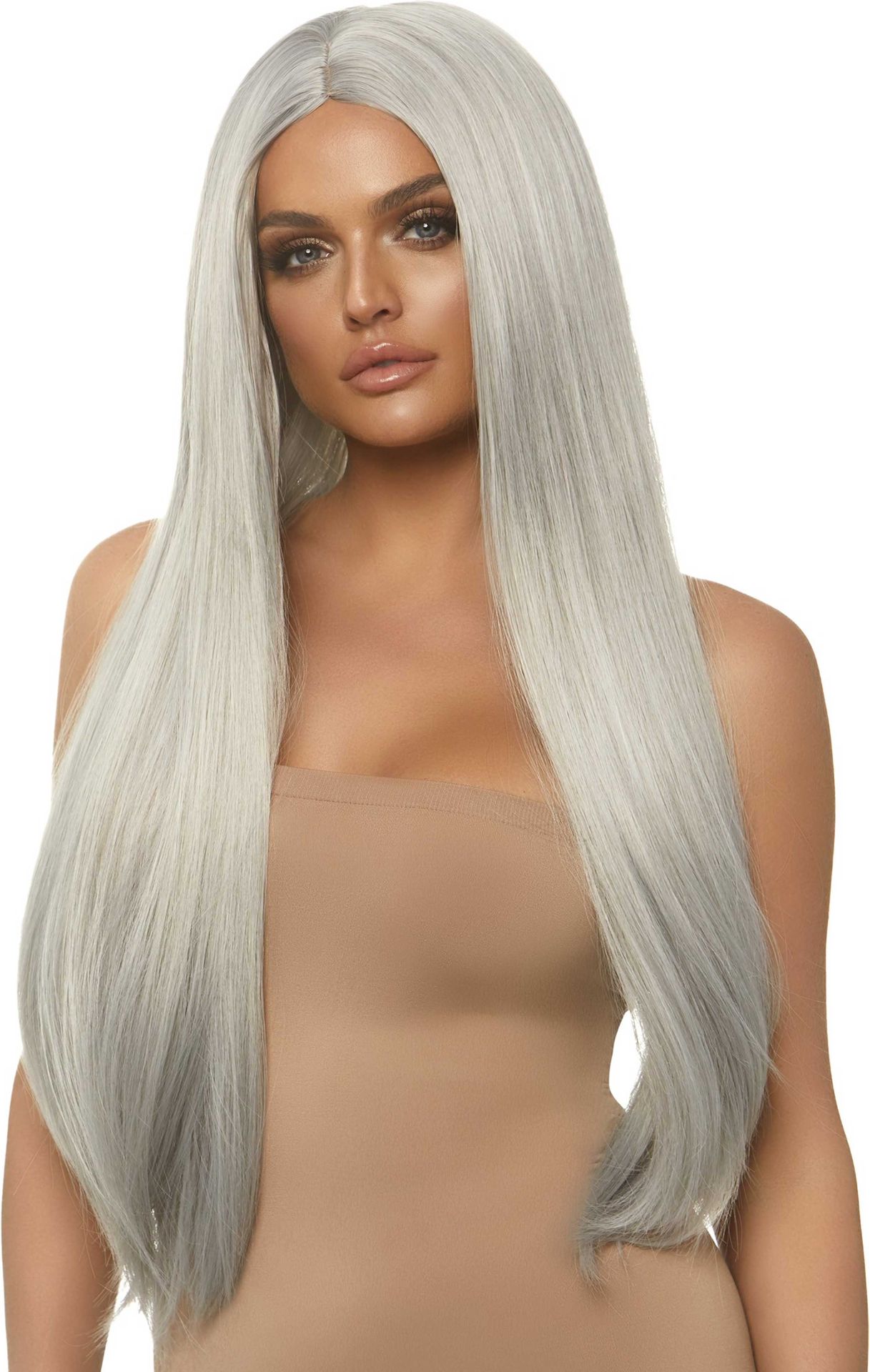 Grijze Lange Pruik Olivia