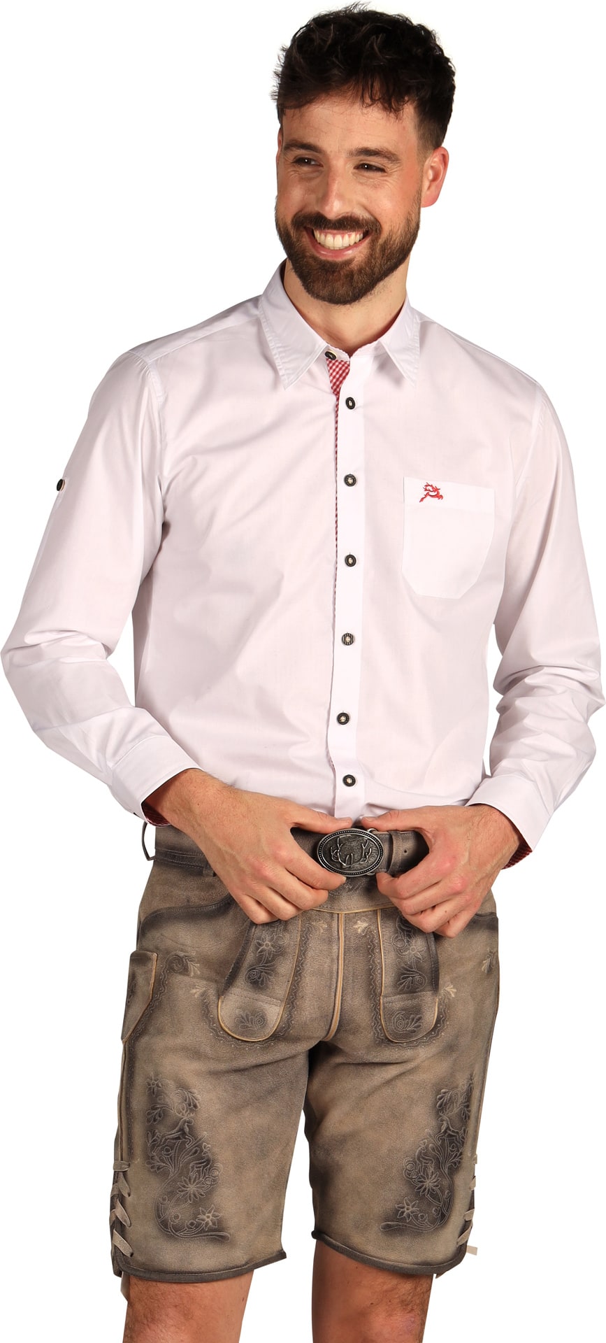 Grijze Leren Korte Lederhose Oktoberfest Heren