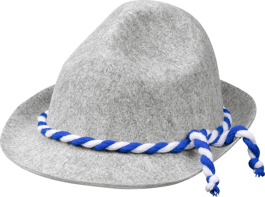 Grijze oktoberfest hoed met touw