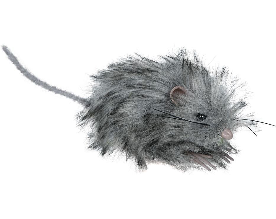 Grijze Pluche Muis 11cm