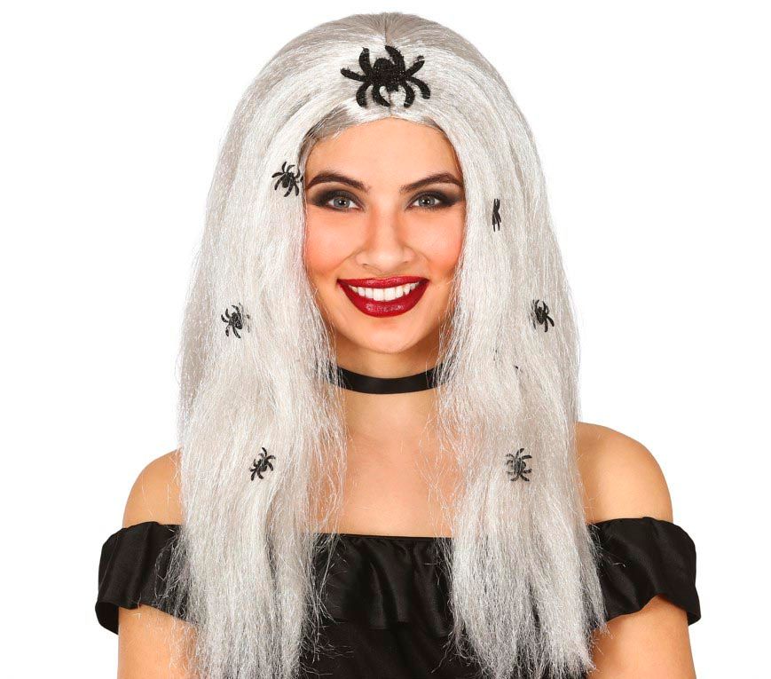 Grijze Spinnenheks Pruik