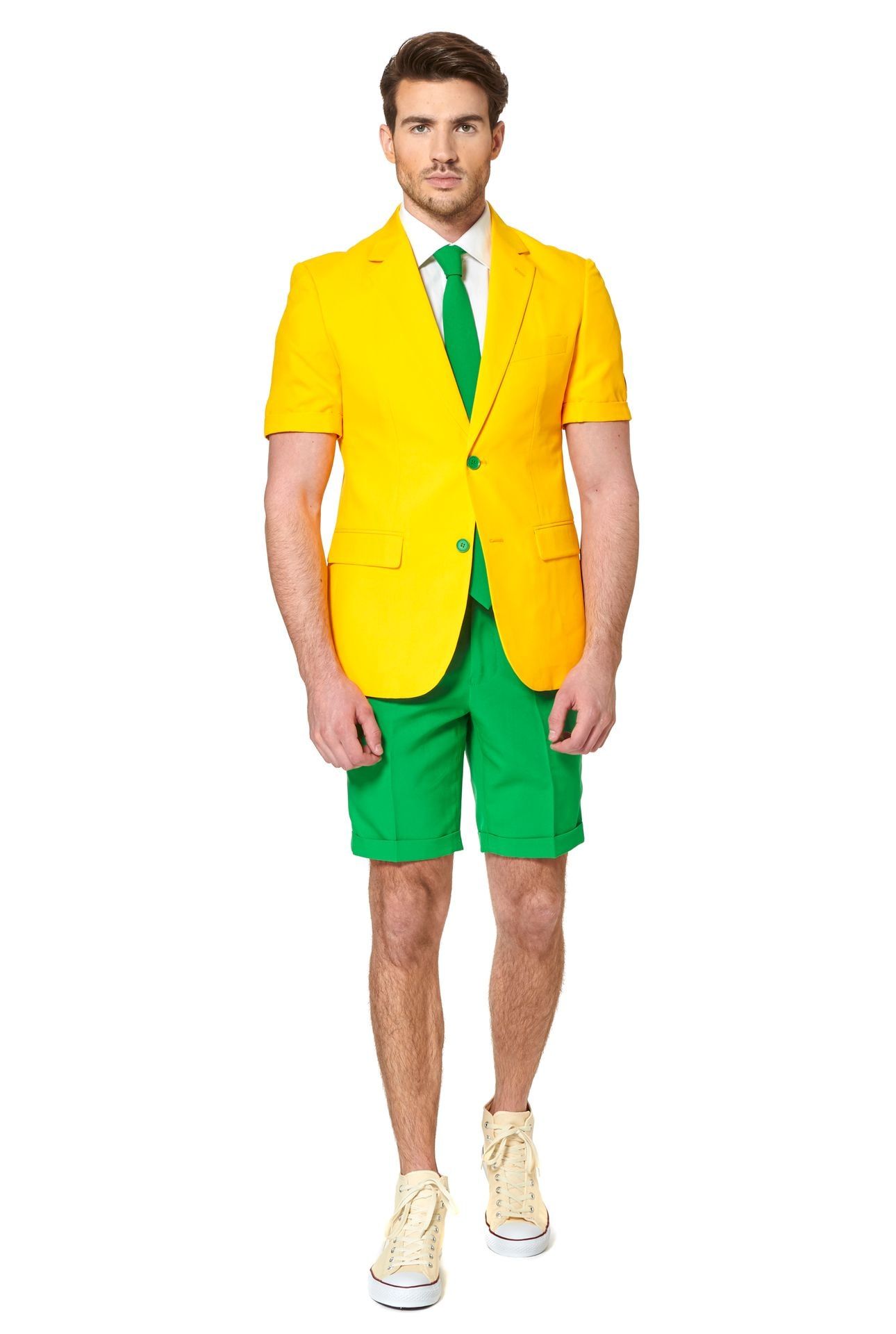 Groen Geel Opposuits Zomer Kostuum