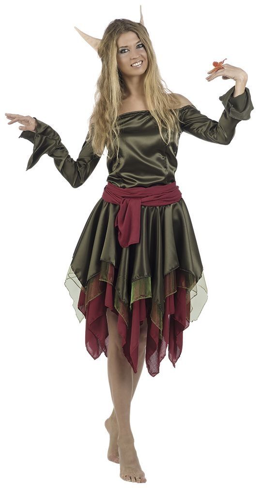 Groen Rode Elven Jurk