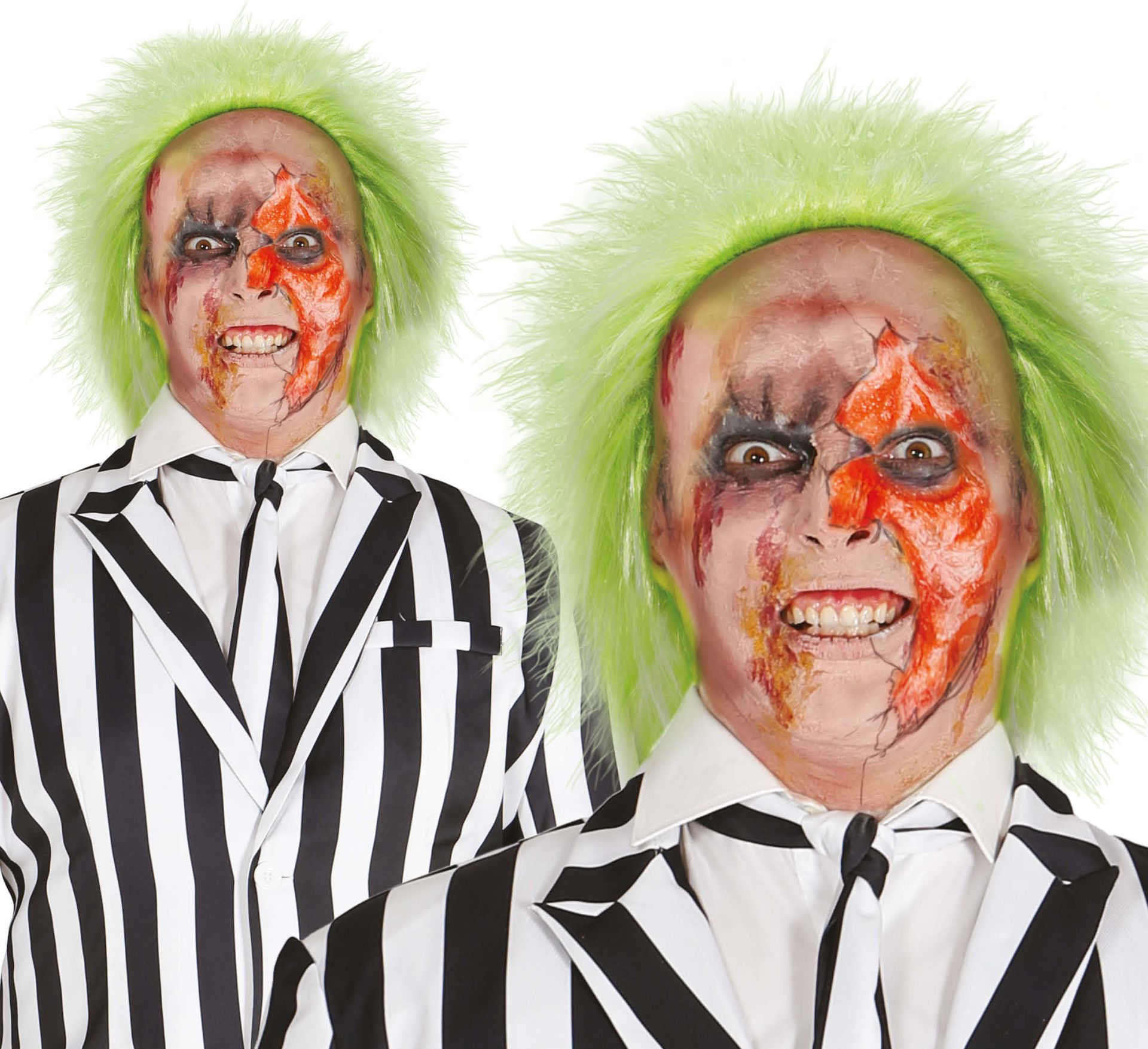 Groene Beetlejuice Pruik