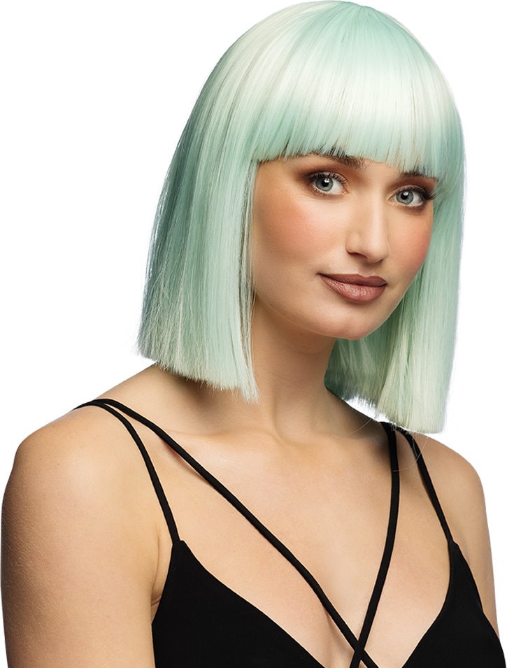 Groene Bob Pruik Mintgroen Dames