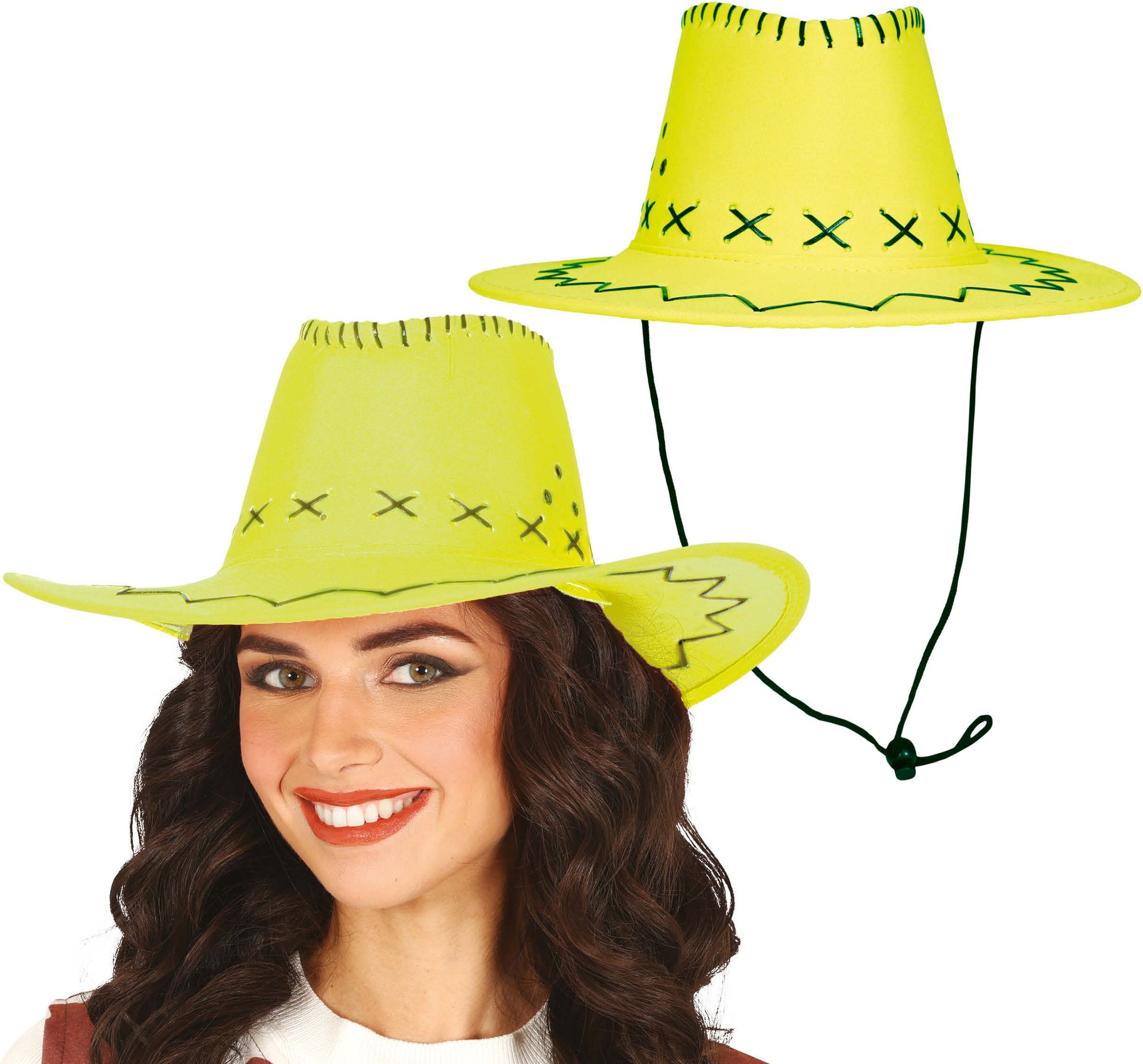 Groene Cowboyhoed Suède Look Volwassenen