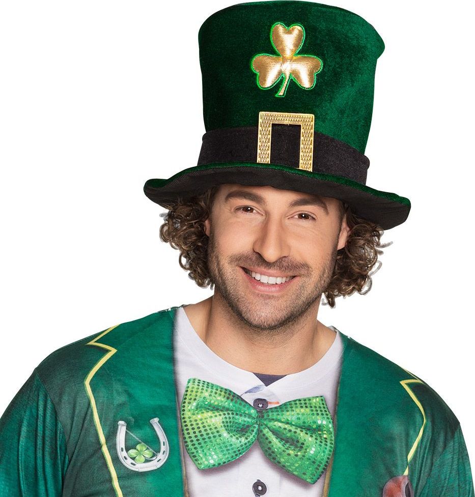 Groene Fluwelen St. Patricksday Hoed