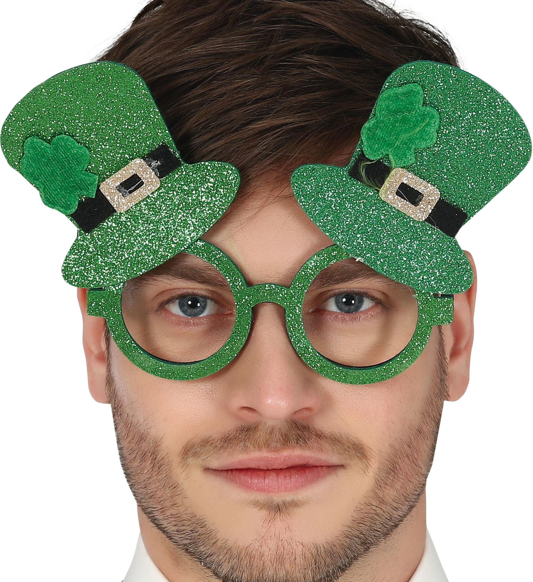 Groene Glitter Bril St Patricksday