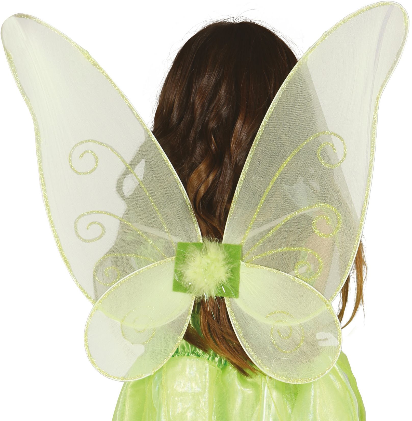 Groene glitter Tinkerbell vleugels