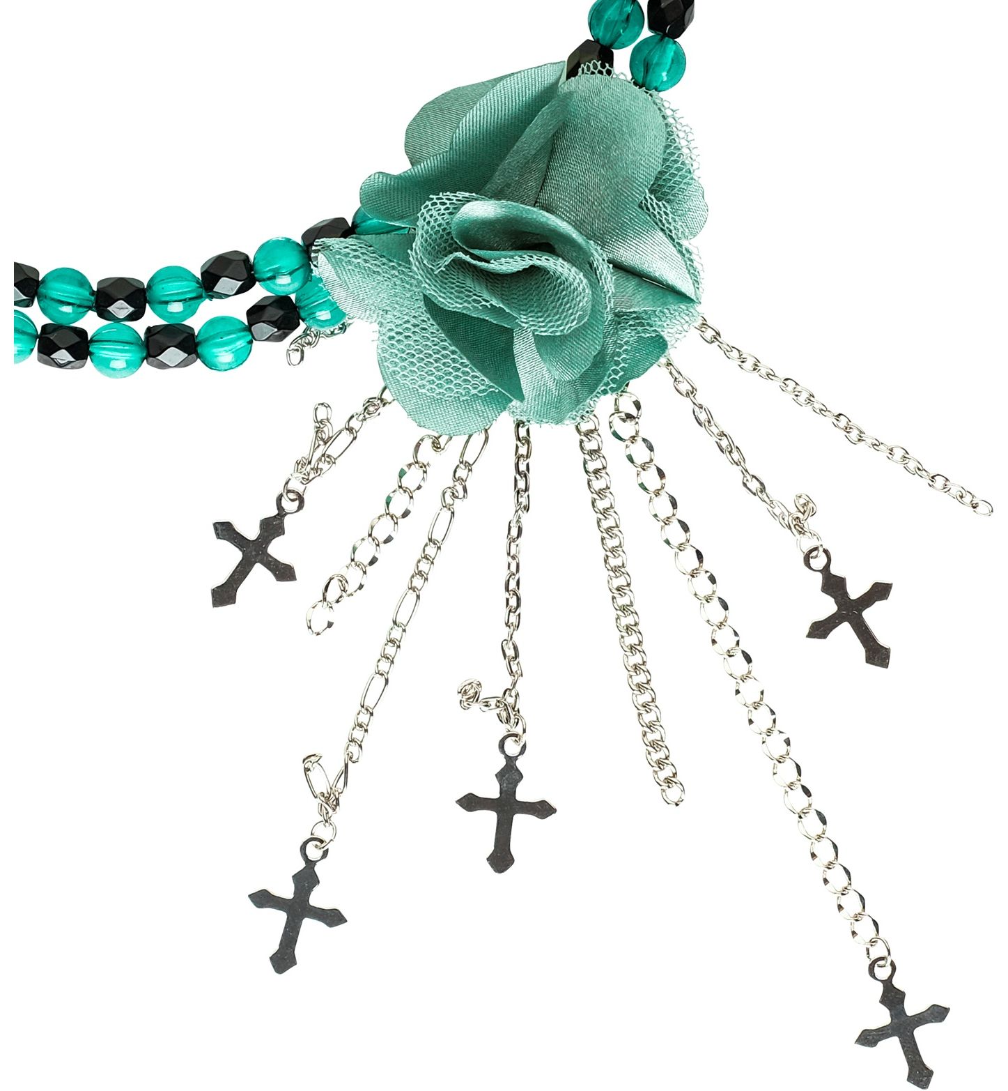 Groene Gothic Choker met Bloem