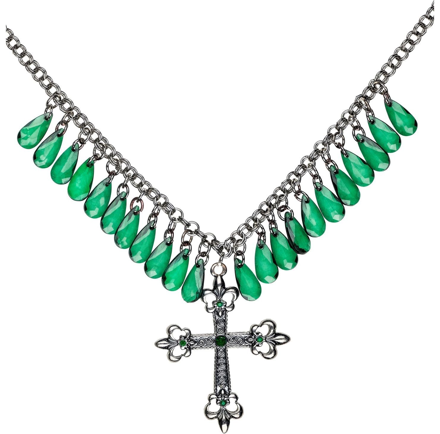 Groene Gothic Kruis Ketting
