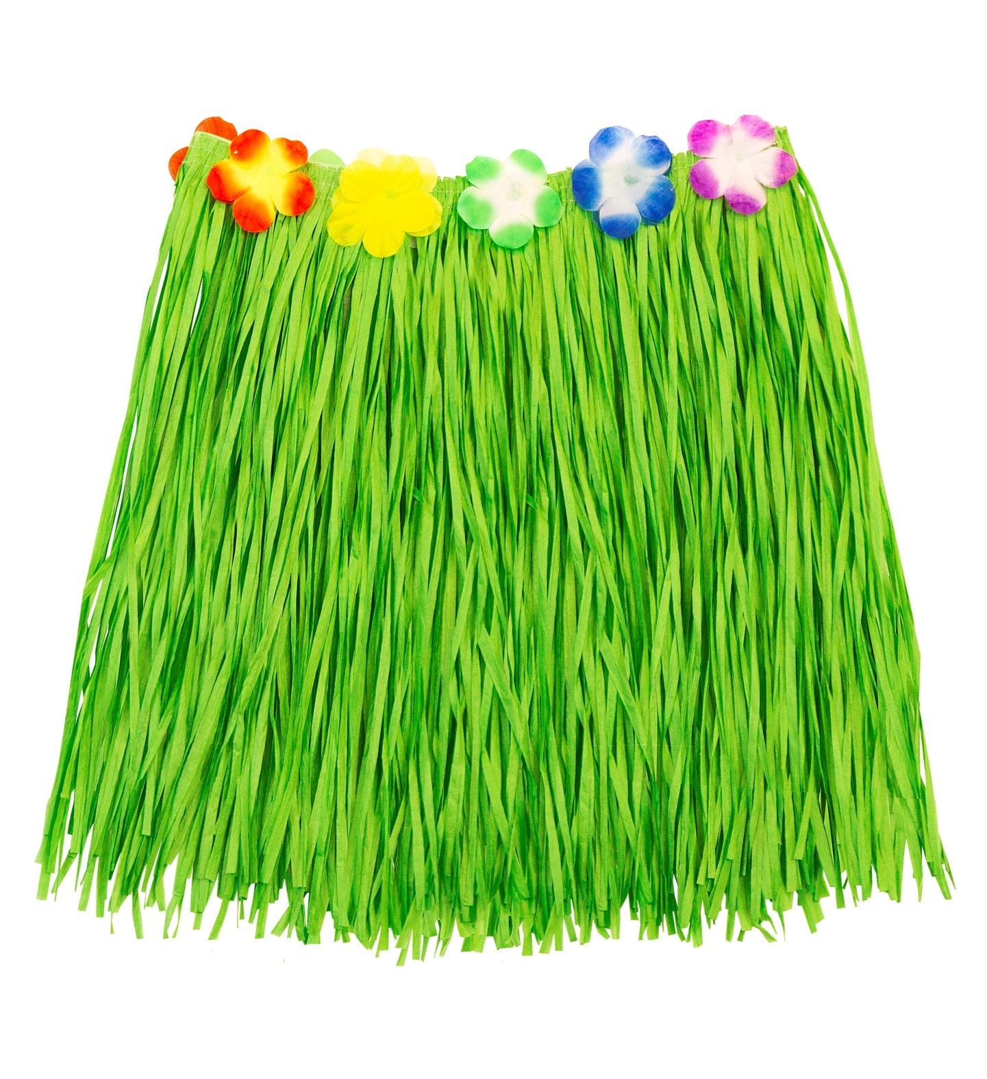 Groene Hawaii Hula Rok met Bloemenriem