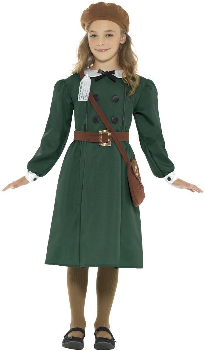Groene jaren 40 WO II jurk meisjes