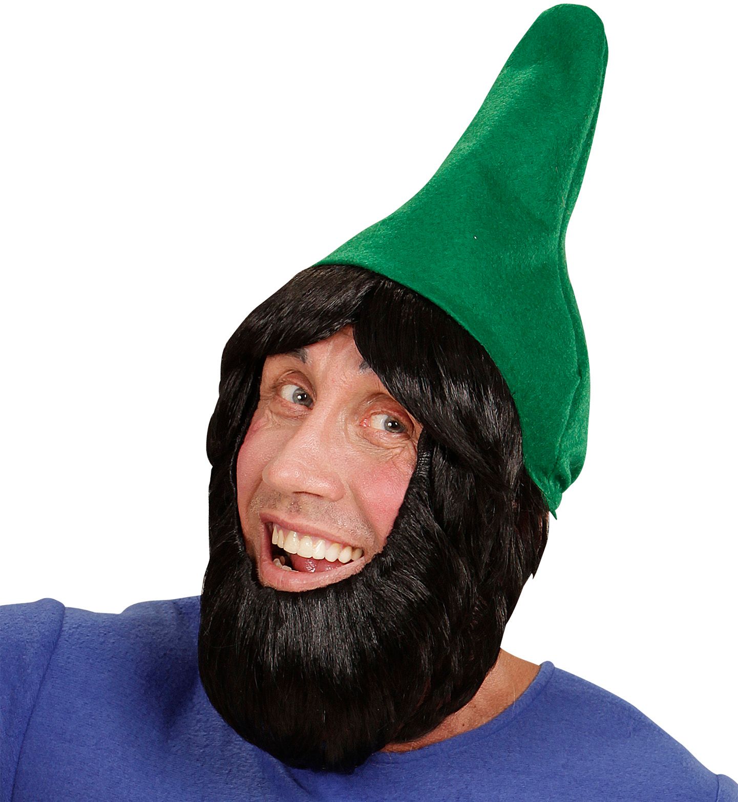 Groene Kaboutermuts met Pruik en Baard