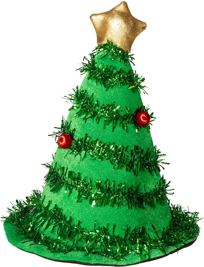 Groene kerstboom hoed met piek