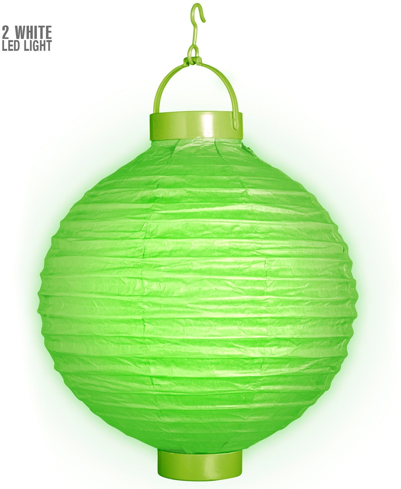 Groene Lantaarn met 2 Witte Led Lichten