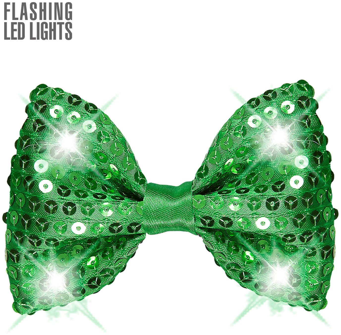 Groene Lichtgevende Pailletten Vlinderstrik