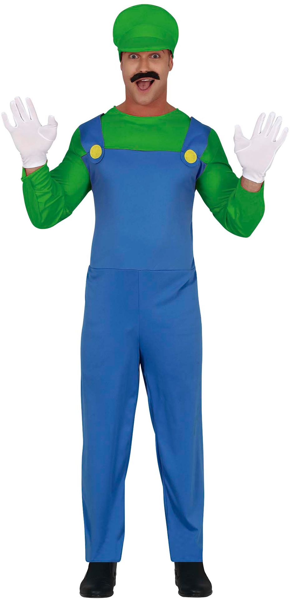 Groene luigi kostuum man