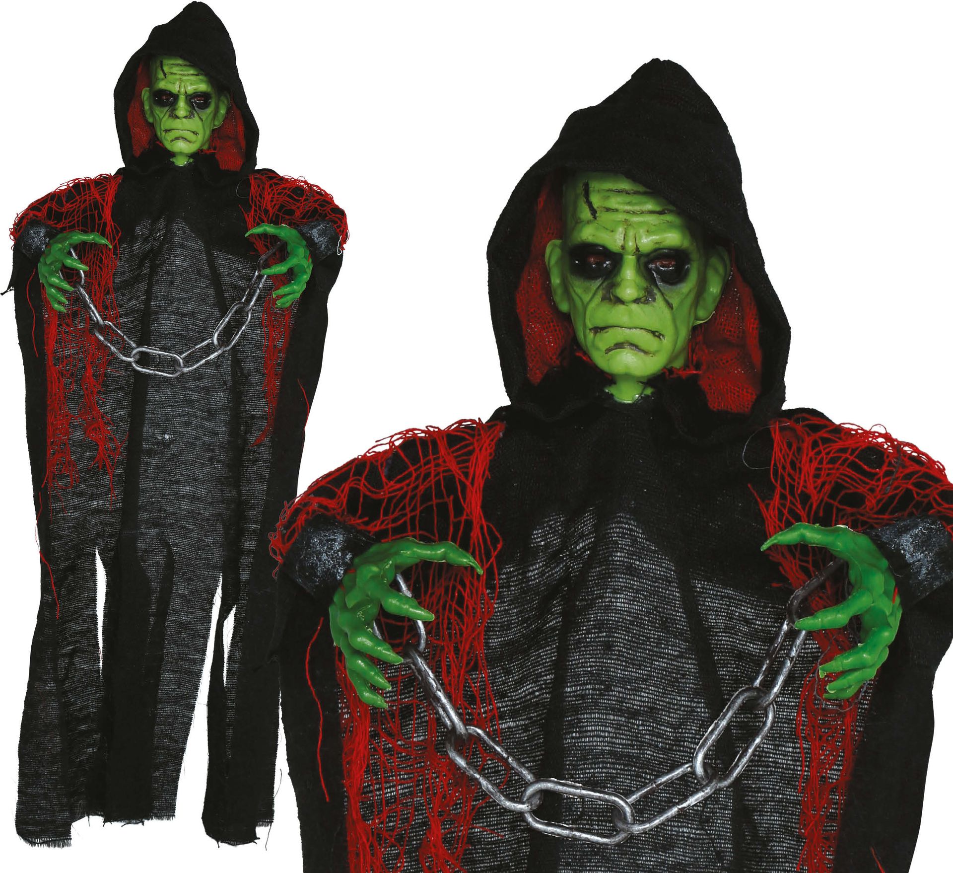 Groene Man met Ketting Hangpop 50cm Halloween Decoratie