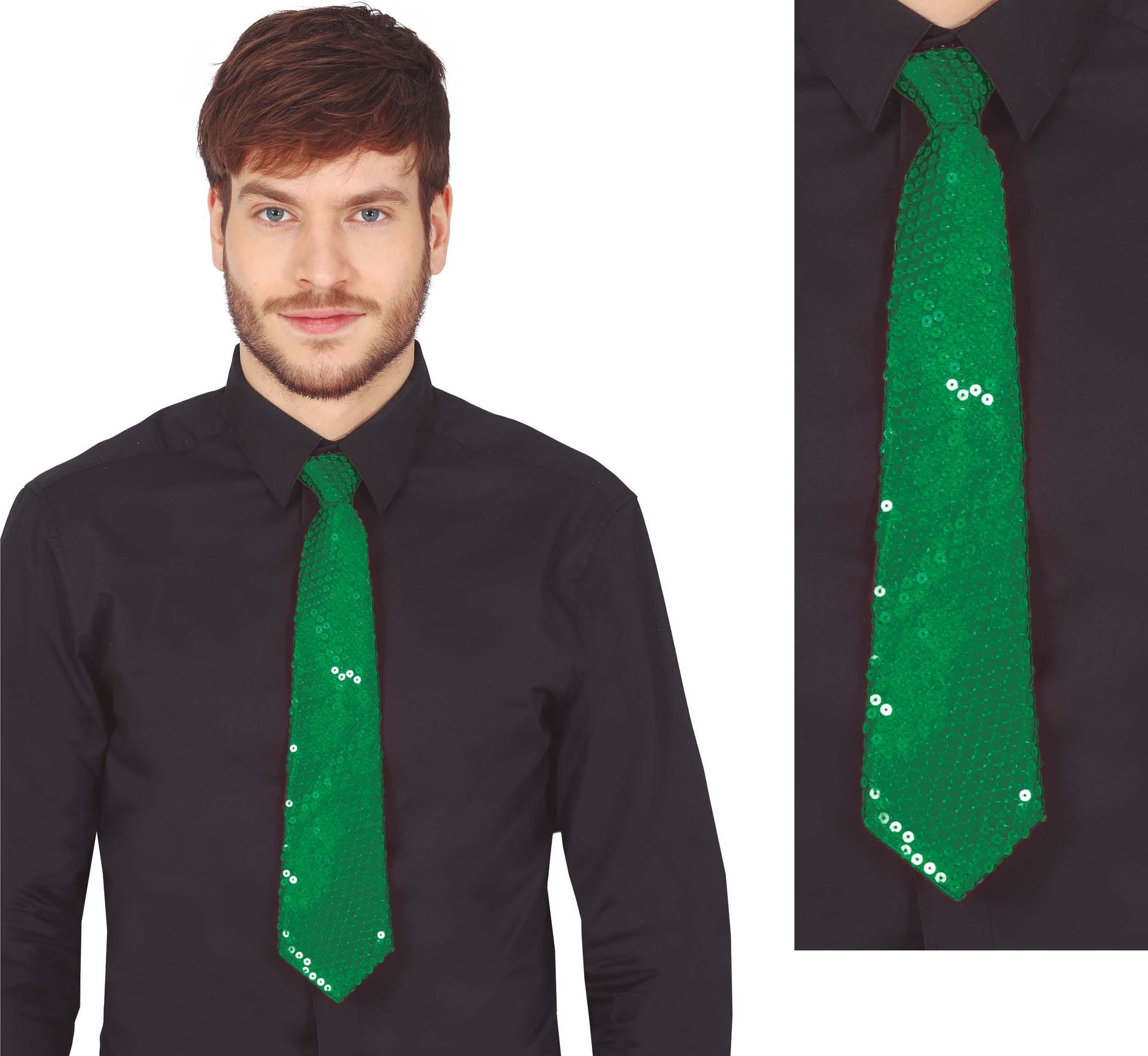 Groene Pailletten Stropdas