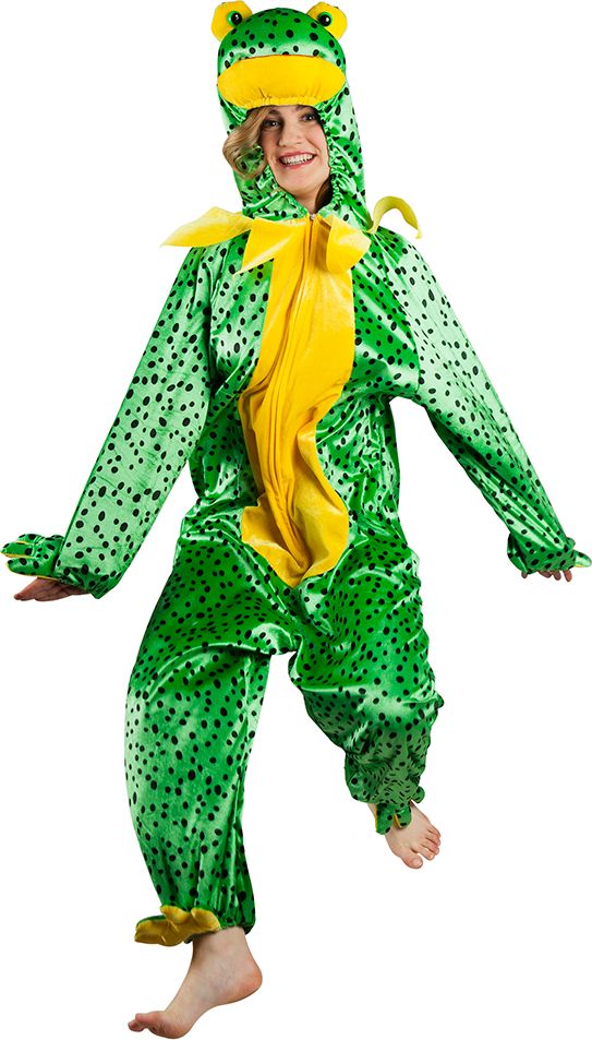 Groene pluche kikker kostuum tiener