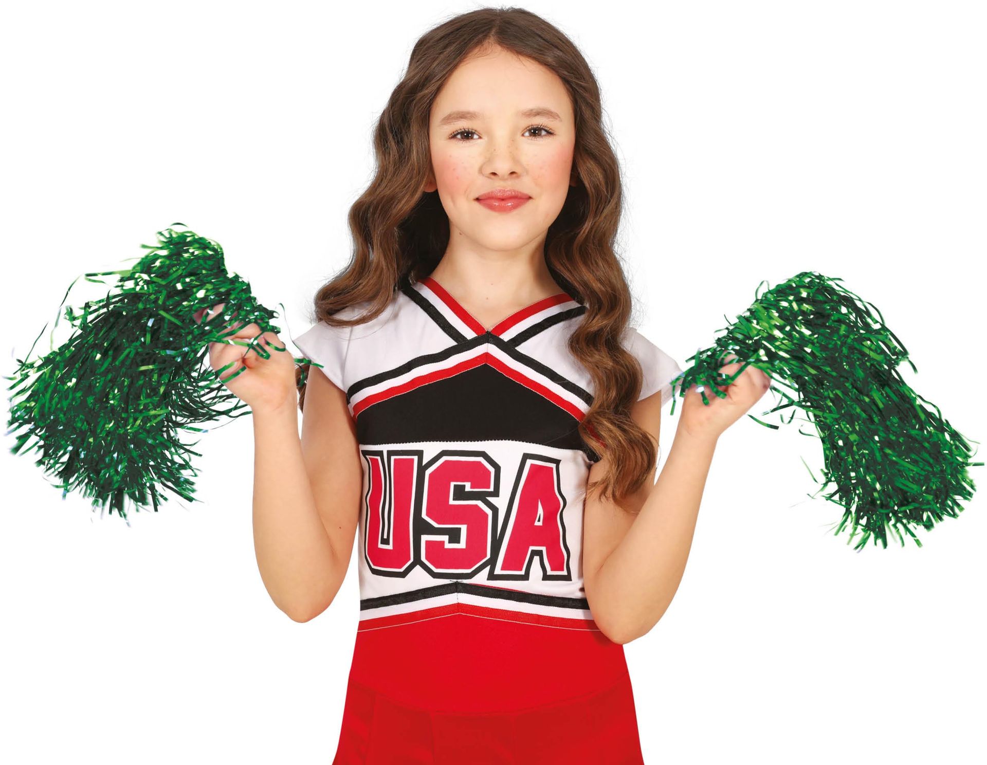 Groene Pom-Pom set Cheerleader 2 Stuks Kind