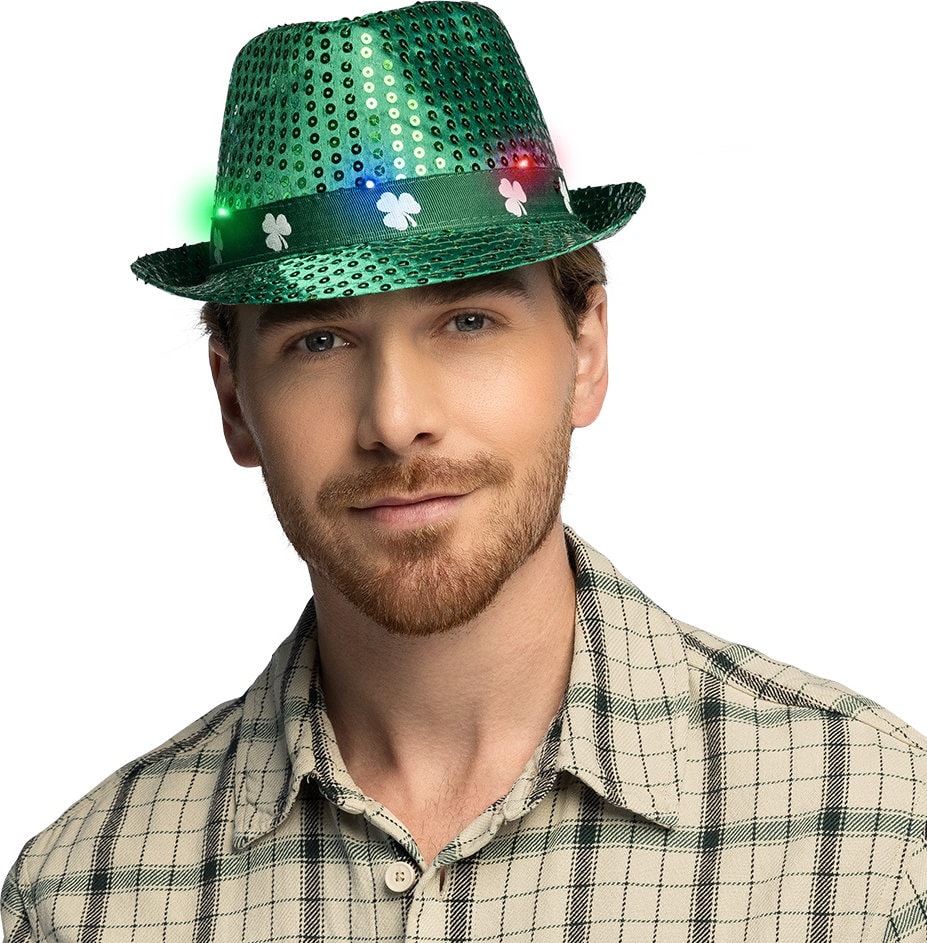 Groene St. Patricks Day LED Hoed