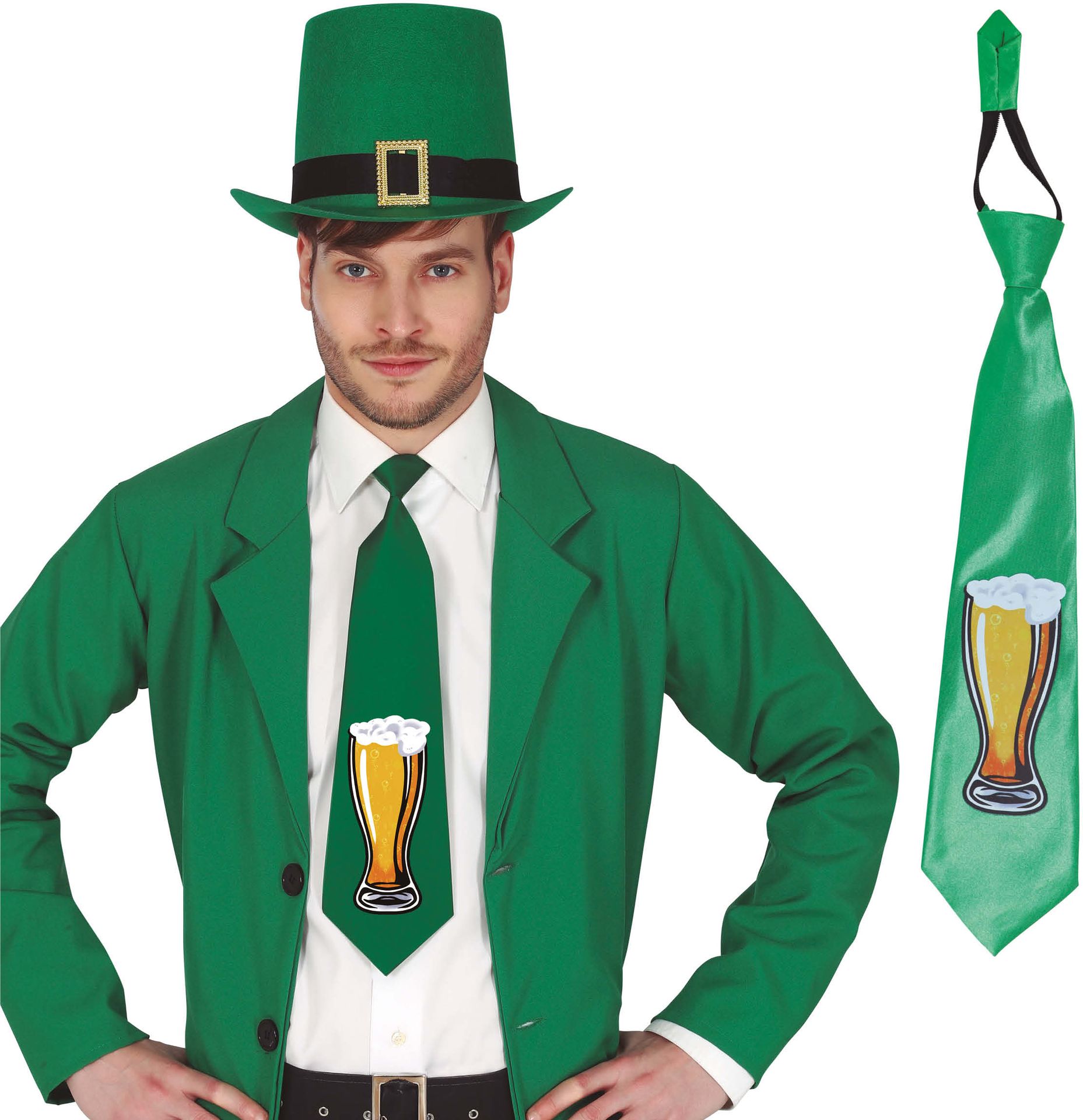 Groene St Patricksday Stopdas Bier 45cm