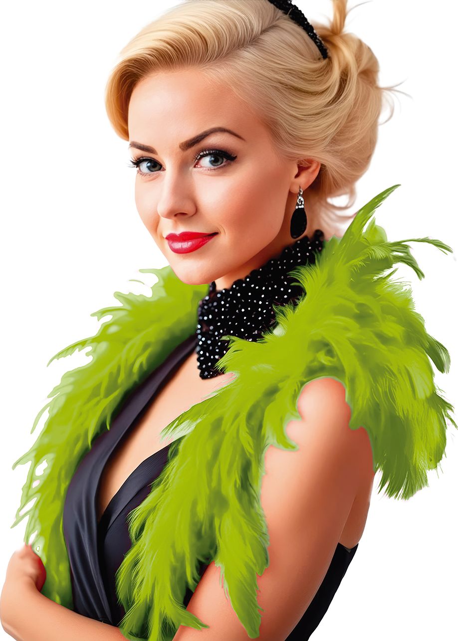 Groene Volle Veren Boa