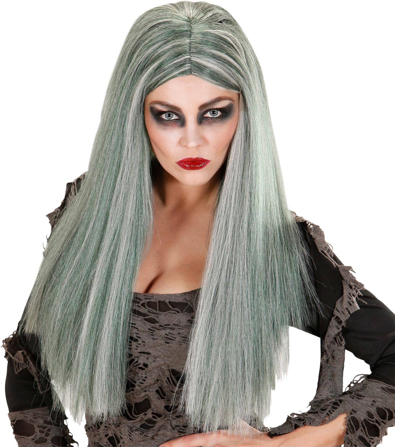 Groene Zombie Dames Pruik