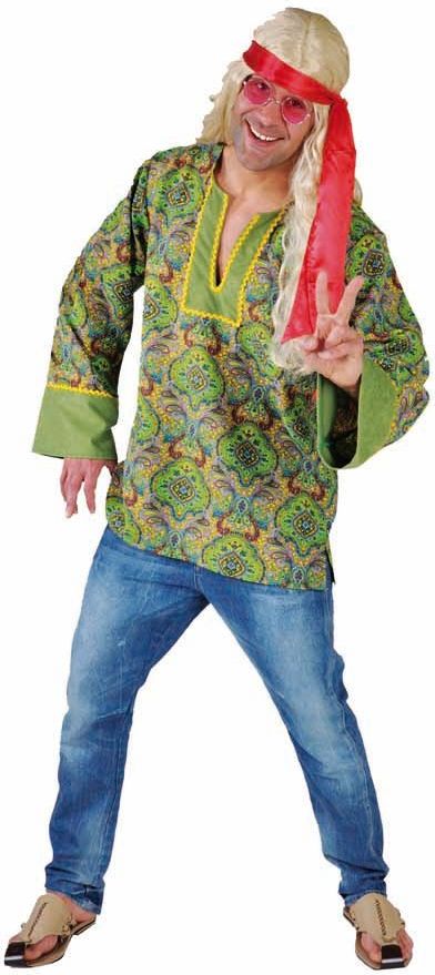 Groene Zomer Hippie Blouse Mannen