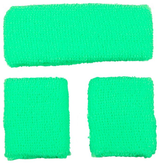 Groene zweetbanden set