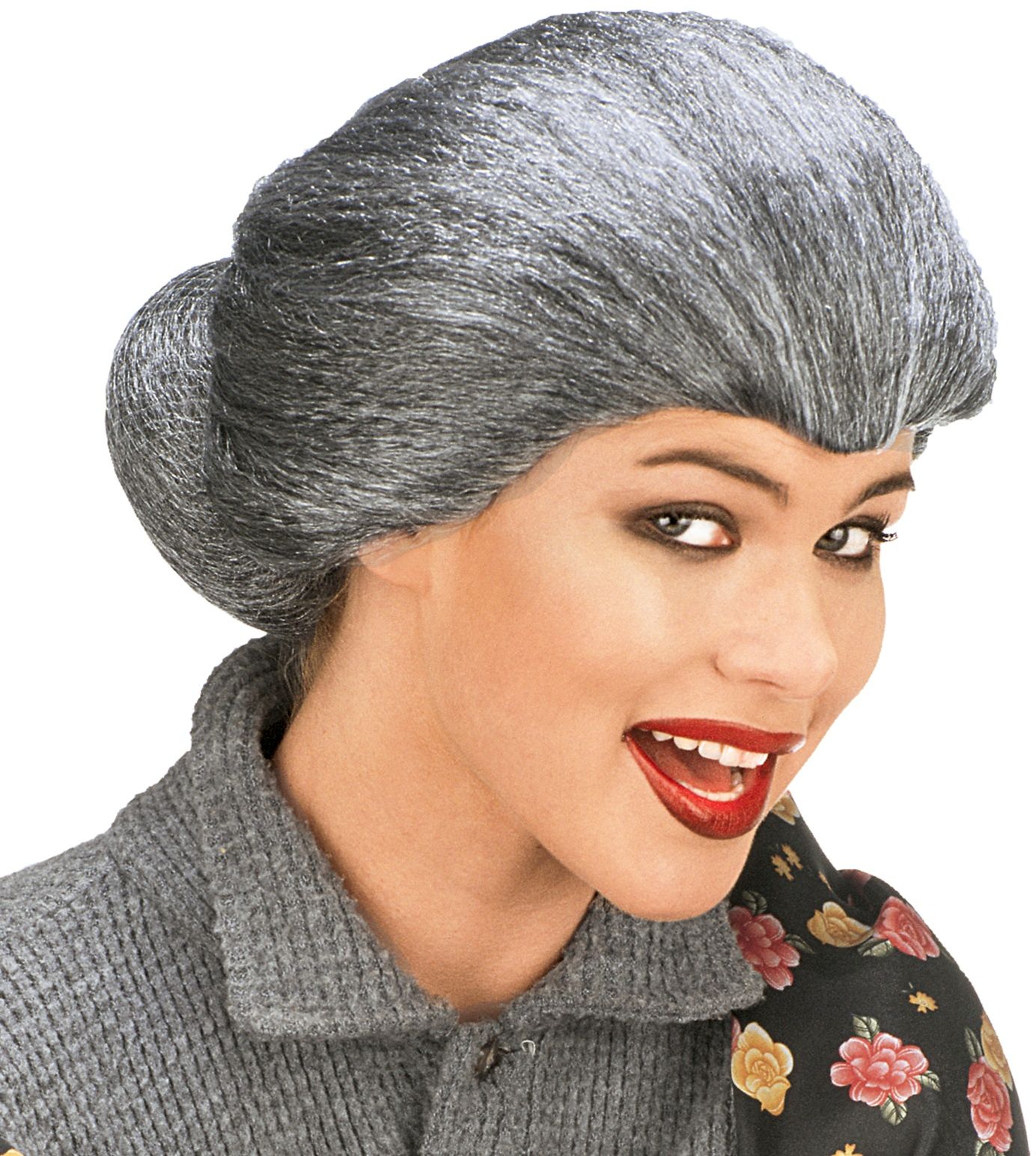 Grootmoeder Pruik Grijs