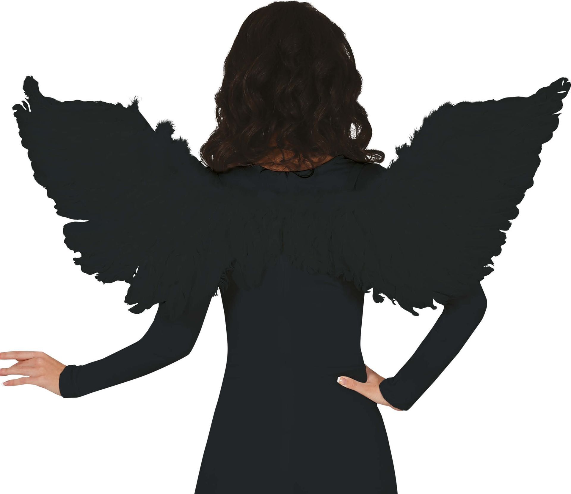 Grote Zwarte Engel Vleugels met Veren